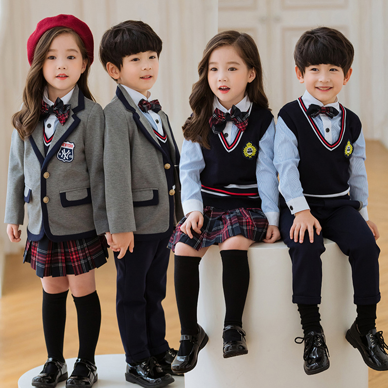 幼儿园园服春秋装英伦风男女童纯棉西装班服礼服外套小学生校服装