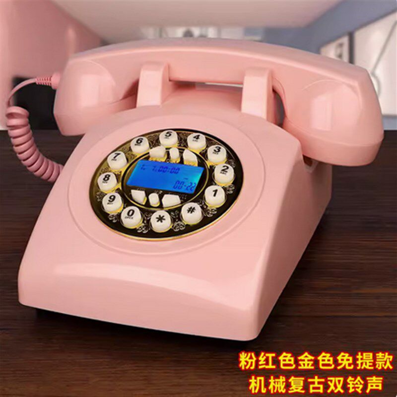 来电显示欧美仿古电话机欧式复古老式田园家用电信电话办公室座机