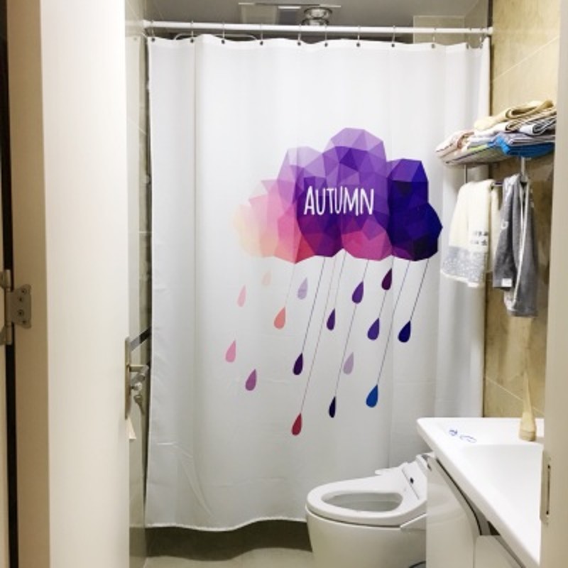 简约创意雨滴防水防霉加厚浴室帘洗澡拉帘高档淋浴帘隔断门帘窗帘