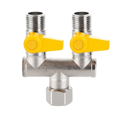 铜4分三通接头活接带开关自来水热水器水管分流器一分二3通分水阀