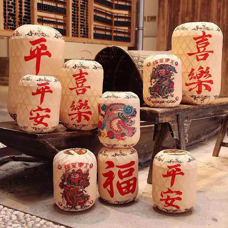 非遗民俗手工艺品复古风竹编灯笼彷古装饰灯平安喜乐门神大宫灯笼