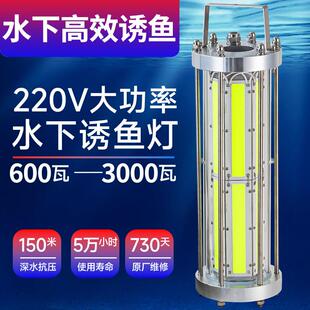 1000W大功率LED水下诱鱼灯水底强光夜钓捕鱼集鱼灯筏钓船用鱿鱼灯