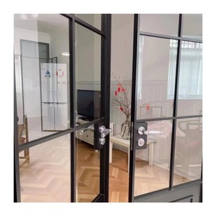 高端上海老洋房钢w窗门定制别墅复古格子老式门窗法式极窄边框老