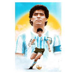 马拉多纳海报球王足球阿根廷怀旧壁纸床头卧室墙贴背胶自粘装饰画