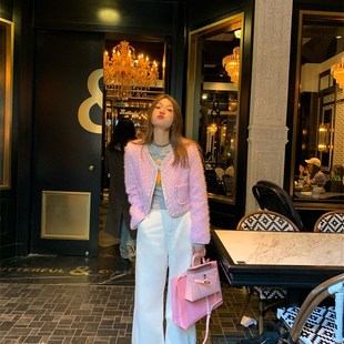 落落狷介 加绒牛仔裤女秋冬款2023新款白色高腰小个子裤子阔腿裤