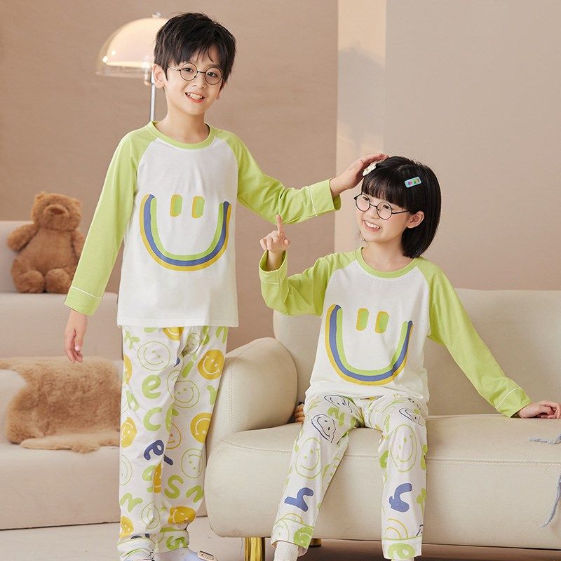 儿童睡衣春秋季长袖纯棉中大童小男孩家居服卡通女童薄款秋天套装,童装/婴儿装/亲子装,家居服套装,淘宝优惠券,粉丝福利购,淘宝优惠卷