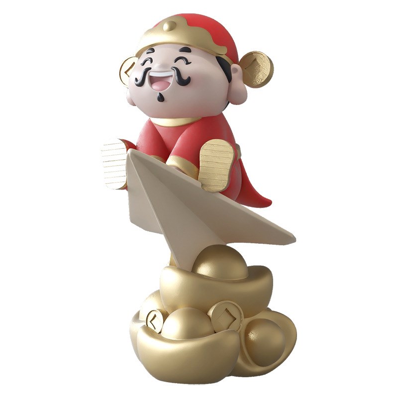 卡通财神爷大型落地摆件客厅玄关家居沙发电视柜旁装饰品开业礼物