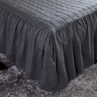 纯棉床罩夹棉加厚床裙式 单件全棉单双人防滑1.5m1.8x2.0米2.2床套