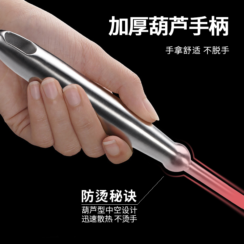 304不锈钢煎铲家用厨房炒菜锅铲煎蛋漏铲煎饼长柄牛排铲平底锅铲