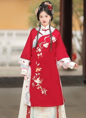 复古中式婚礼喜娘伴娘服古装女秀禾少奶奶绣花公主小姐民国风汉服