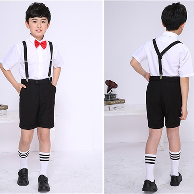 儿童演出背带中大童宝宝小孩背带裤夹吊裤带男童黑色松紧背带包邮