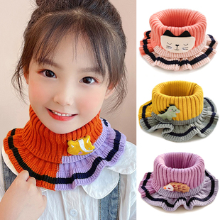 儿童毛衣假领子女童针织花边围脖宝宝冬季可爱保暖脖套男童领圈厚