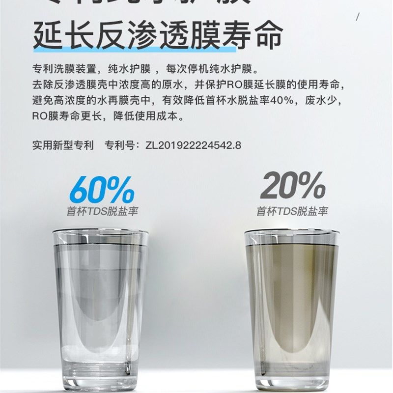 世韩净水器家用厨下微废水大通量纯水机无桶零陈水RO反渗透净水机