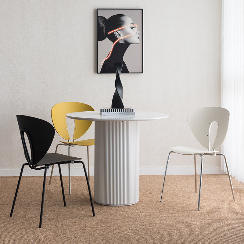 德宜客塑料椅子餐椅北欧家用餐桌椅简约靠背椅设计师可叠放饭厅椅