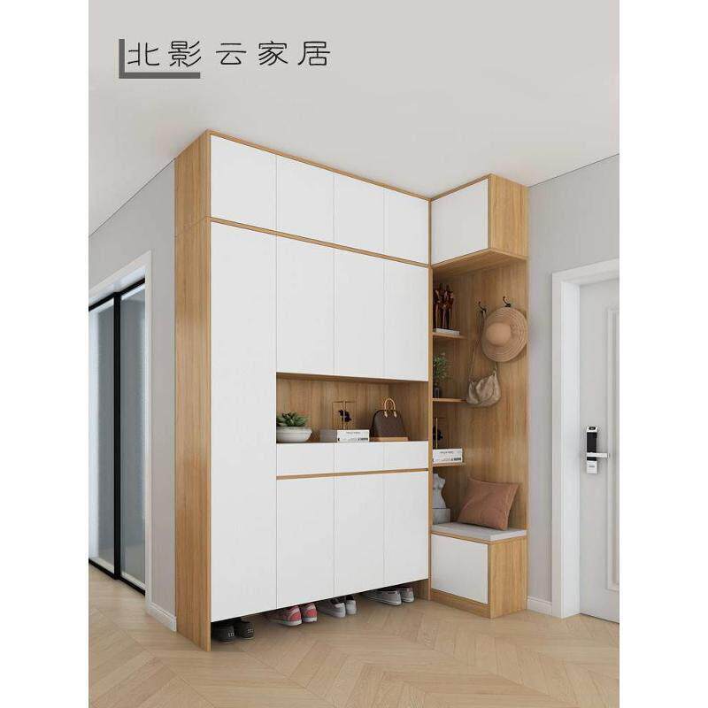 香港包邮转角玄关柜鞋柜一体到顶定制家用小户型客厅入户门l型储