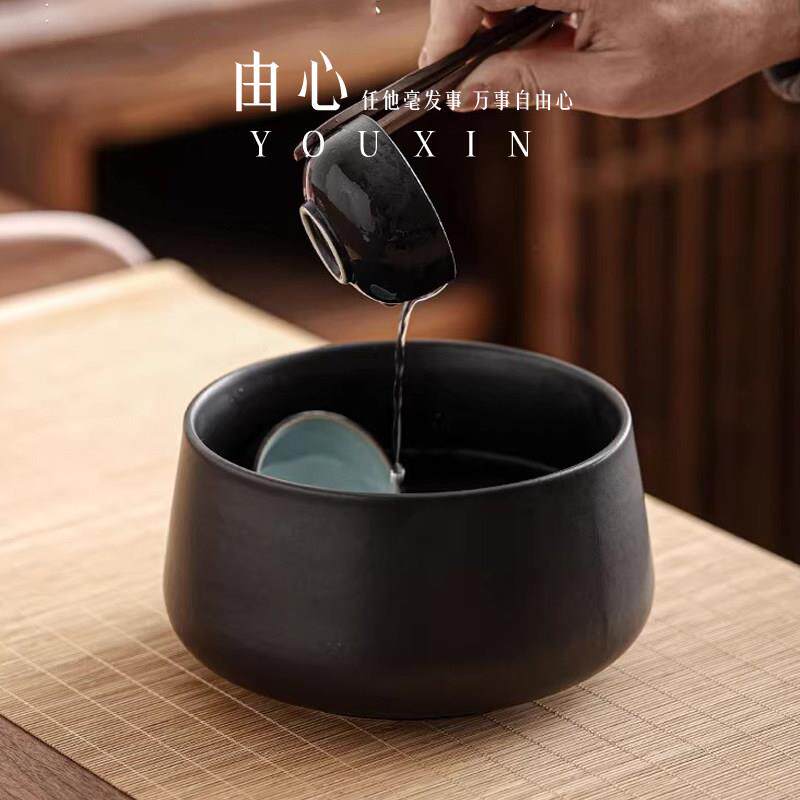 由心陶瓷茶洗茶渣缸茶杯茶盆洗茶器洗茶盆大号水洗茶缸家用茶盂