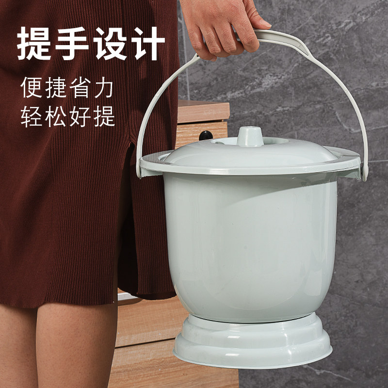 痰盂坐便器女高脚尿桶大人尿盆带盖搪瓷防臭家用起夜老人卧室加厚,居家日用,家居智能设备,淘宝优惠券,粉丝福利购,淘宝优惠卷