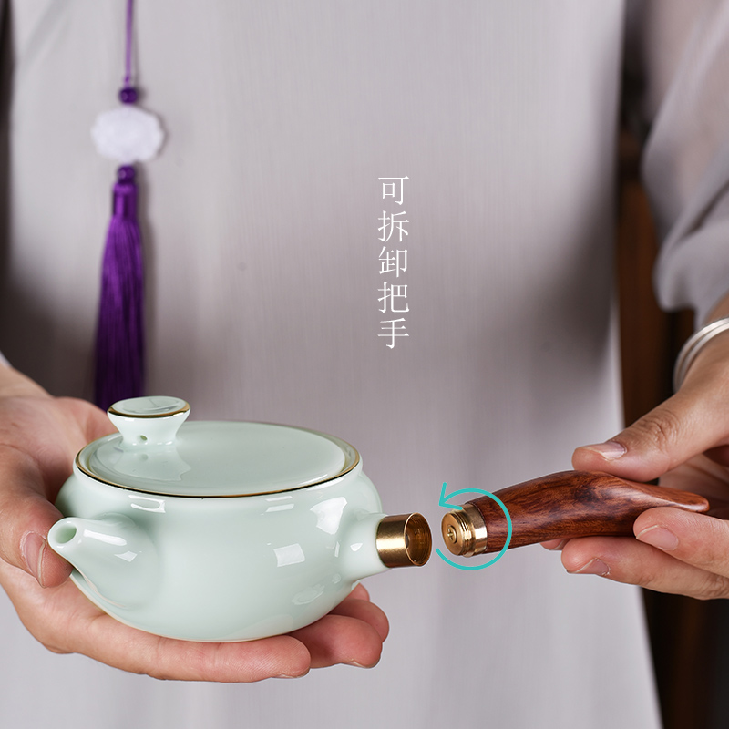 羊脂玉瓷便携旅行茶具套装家用茶壶承一壶四杯收纳包办公户外小套