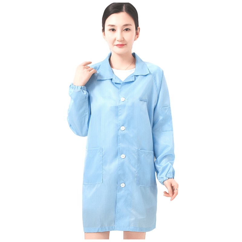 静电服无尘工作防尘服无尘服蓝色白色防静电大褂男女工厂车间可洗
