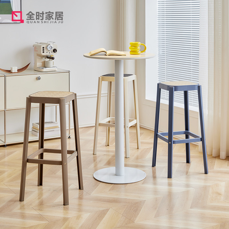 简约塑料吧凳家用户外仿藤编吧椅餐厅复古商用酒吧前台高脚椅吧台,住宅家具,家用高脚椅,淘宝优惠券,粉丝福利购,淘宝优惠卷