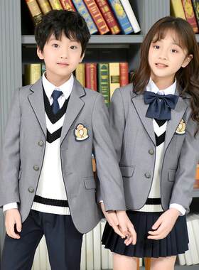 西装校服套装幼儿园园服秋冬季男女儿童西服礼服小学生学院风班服