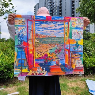 卧室布置超大装 风景名画背景布 饰布墙布 房间艺术挂布 马蒂斯风格