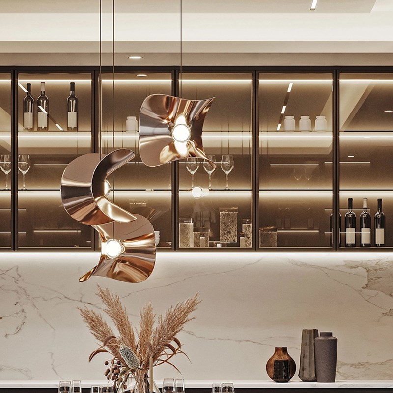 免开槽卡15~18mm双面上下发光层板灯带衣柜酒柜体明装线型灯铝槽