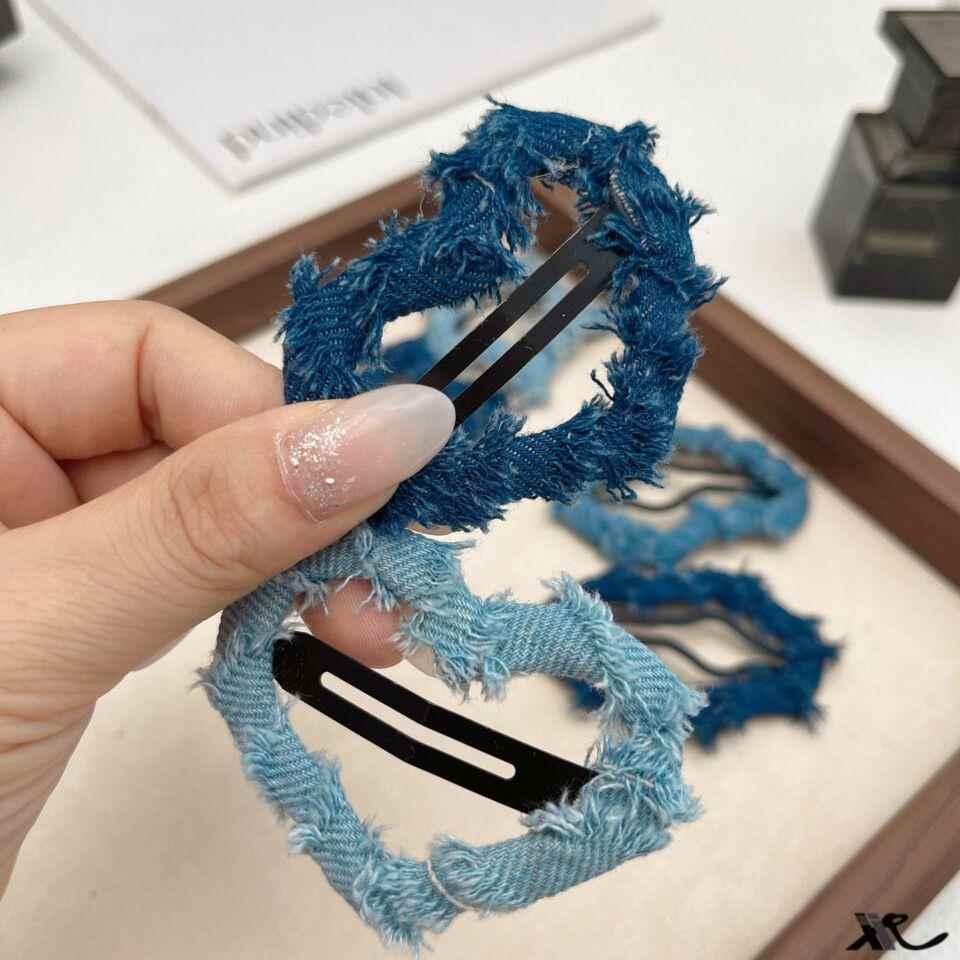 气质牛仔!复古气质发夹!牛仔爱心碎发夹前额刘海夹盘发器发卡