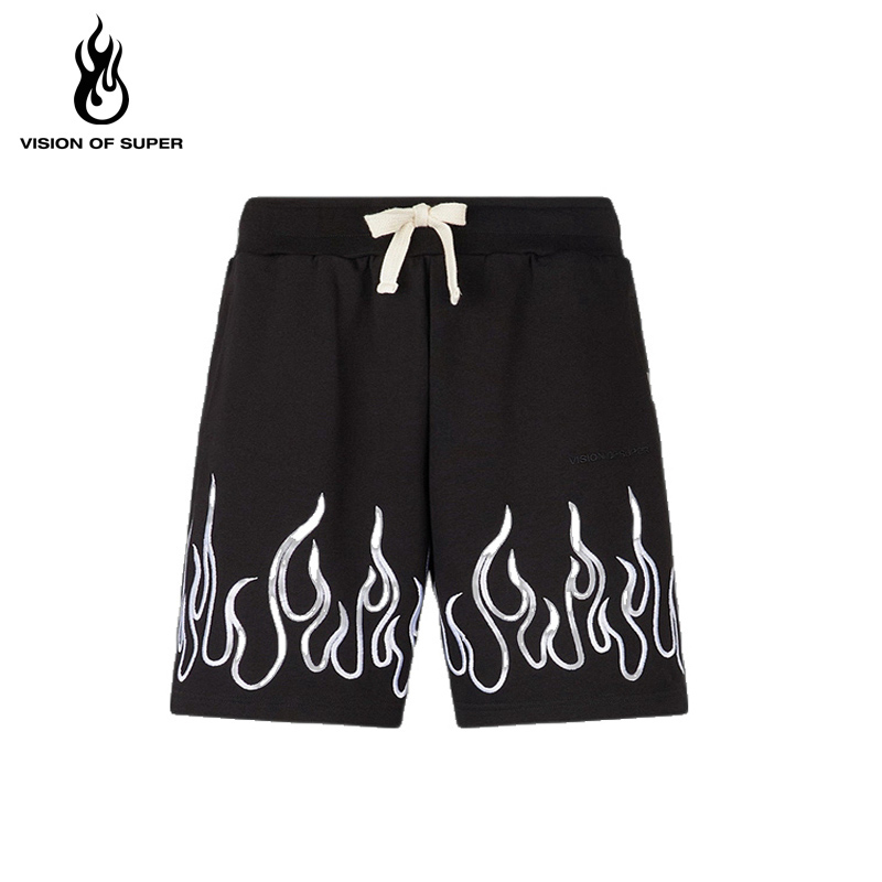 VOS刺绣宽松系带重磅短裤男女款