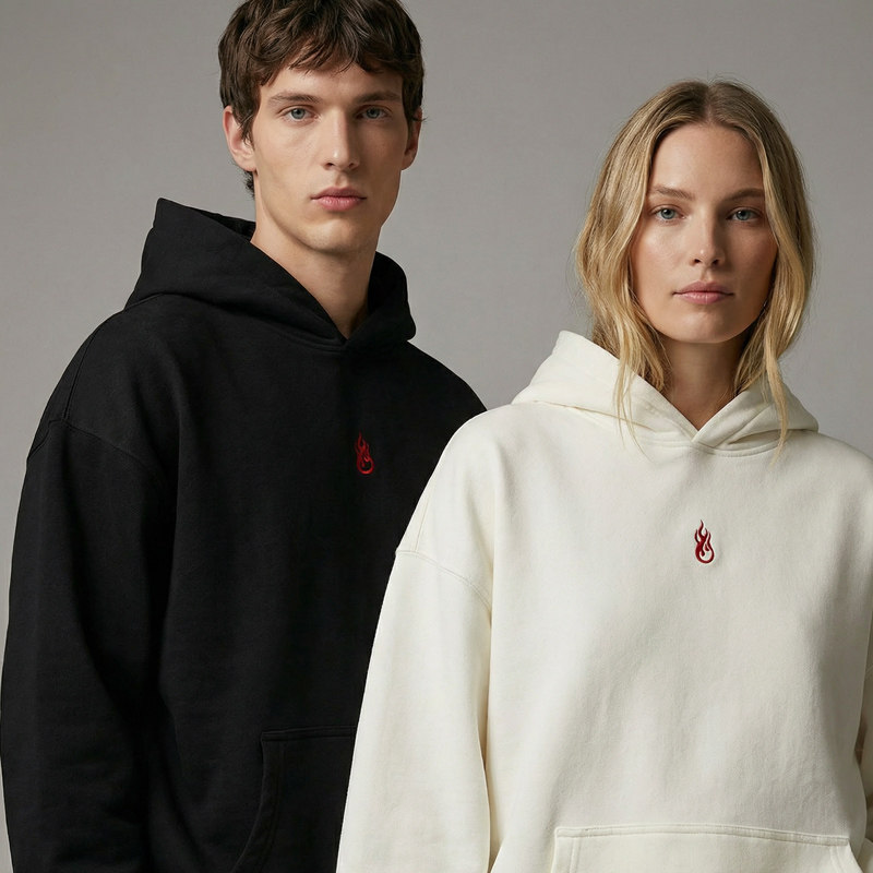 25秋冬VOS火焰刺绣徽标连帽套头长袖纯棉卫衣男女款VisionofSuper