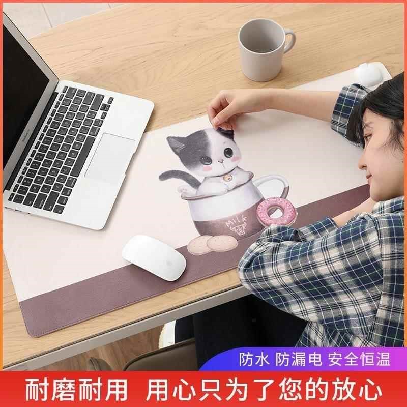 加热鼠标b垫暖桌垫办公室桌面电热款暖手电脑桌垫键盘发热智能冬
