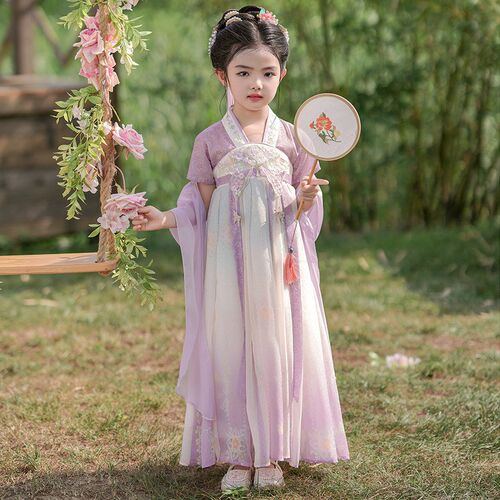 汉服女童夏款古装洋装2025新款儿童古风唐装女孩夏季薄款公主裙