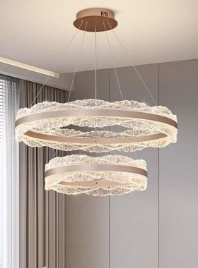 现代轻奢客厅吊灯圆环ledy大厅主灯卧室餐厅灯具新款卧室吊灯