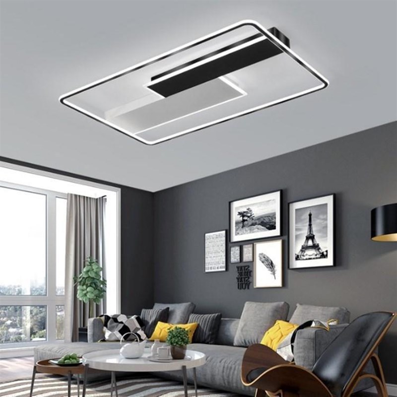 客厅灯现代简约大气长方形lexd吸顶灯家用卧室灯北欧餐厅灯金色款