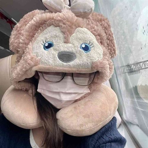 型枕可爱a卡通连帽护颈枕办公室空调帽子开车飞机枕午睡枕趴睡枕