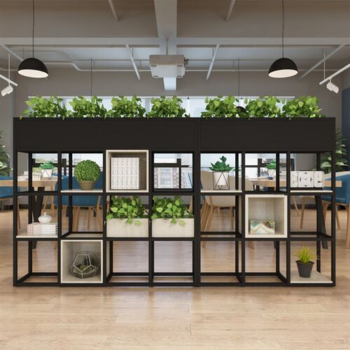 北欧铁艺隔断置物架餐厅围栏绿植花架办公室屏风装饰墙遮挡收纳架