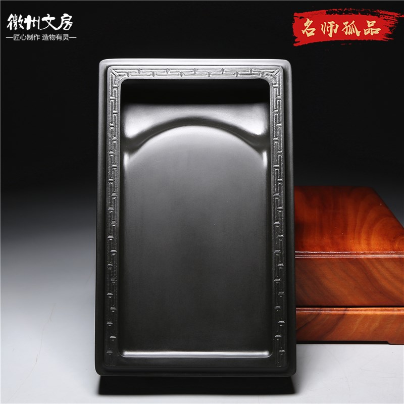 孤品名师老坑砚台/经典素池/精品原石歙砚籽料天然高Y档文房收藏图片