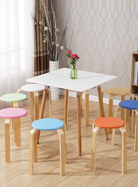 厂促。实木凳子简易板凳家凳子时尚意餐创桌凳高凳子加厚人小用成