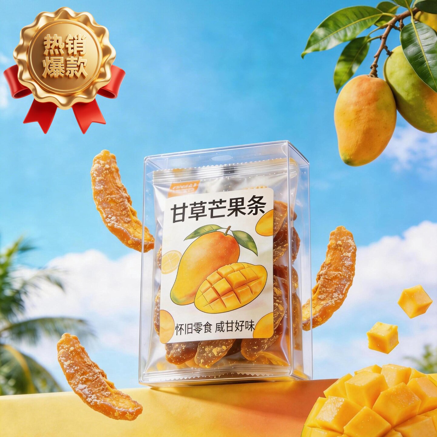 童年味道甘草芒果干咸味酸甜芒果干九制盐津奶油芒正品官方旗舰店