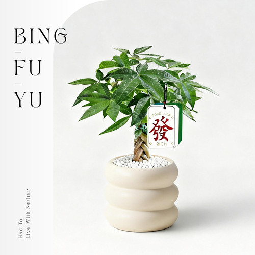 发财树绿植小盆栽办公室桌面植物