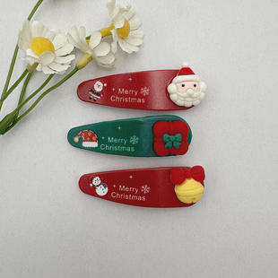 可爱圣诞发夹前额刘海夹侧边边夹女童碎发发卡小女孩夹子头饰卡子