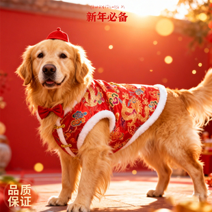 小狗狗新年衣服薄款喜庆中型大型犬拉布拉多柴犬新中式过年唐装