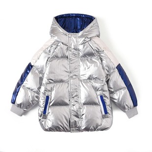 儿童羽绒服中长款加厚亮面男童女童宝宝短款冬装小童中童大童外套