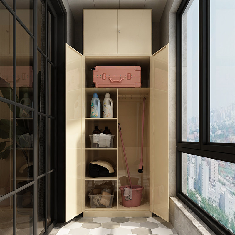 阳台储物柜收纳柜置物柜子无甲醛衣柜对开门到顶防晒防雨高端钢制,住宅家具,独立衣柜,淘宝优惠券,粉丝福利购,淘宝优惠卷