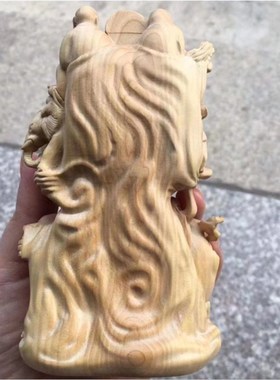 小叶黄杨雕刻十八罗汉佛像摆件实木雕刻降龙伏虎家居乔迁工艺礼品
