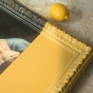 姜黄色手工上漆画油漆画复古欧式风景人物卧室客厅装饰画挂画