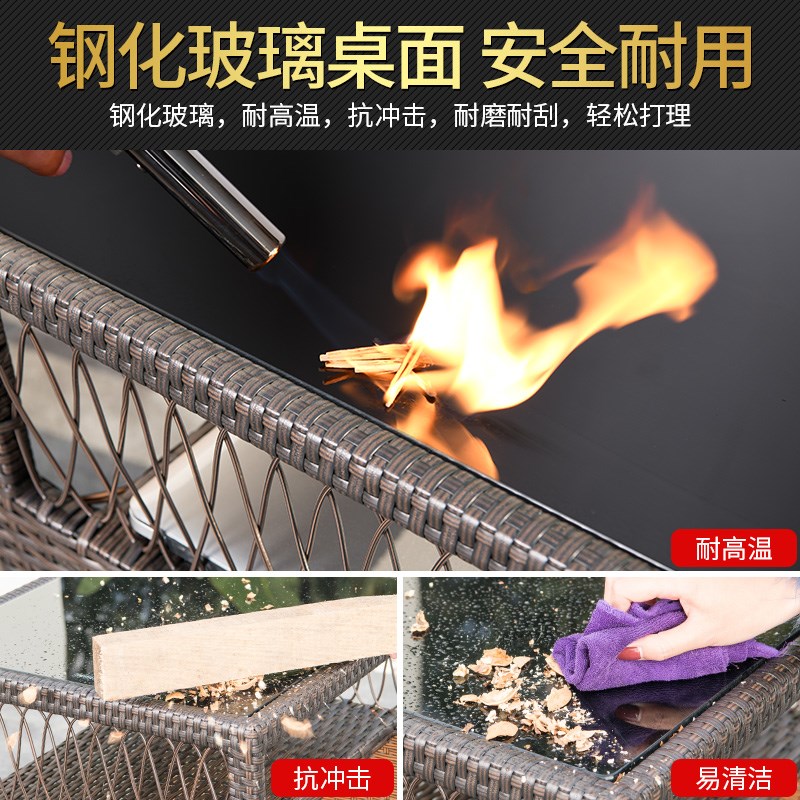 远茂阳台藤椅茶几三件套腾椅藤编椅网红阳台小桌椅一桌两椅茶桌椅