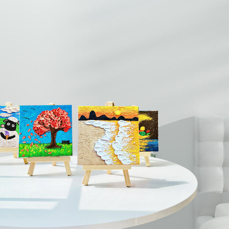 立体肌理画插油画创意浮雕摆件丙烯材料包手工团建diy装饰小数字图片