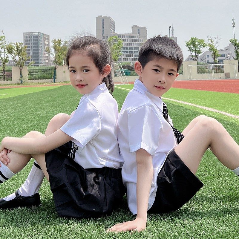 六一儿童演出服夏季新款男女童JK制服中大童学院风衬衫套装表演服