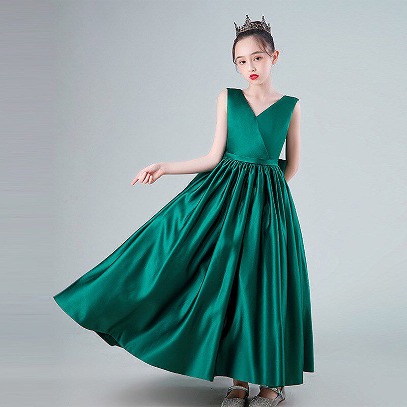 儿童礼服公主裙钢琴表演主持人演出服花童裙子优雅生日宴会礼服裙